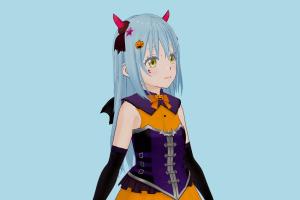 Rimuru Tempest vrm, vrm models, vrchat, booth, female, girl, hentai, characters, animated, rigged